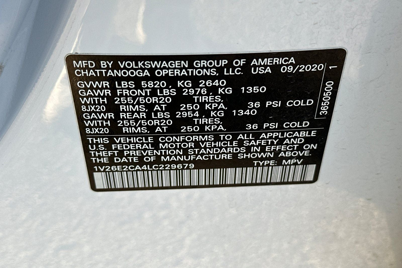 2020 Volkswagen Atlas Cross Sport 3.6L V6 SE w/Technology 4Motion